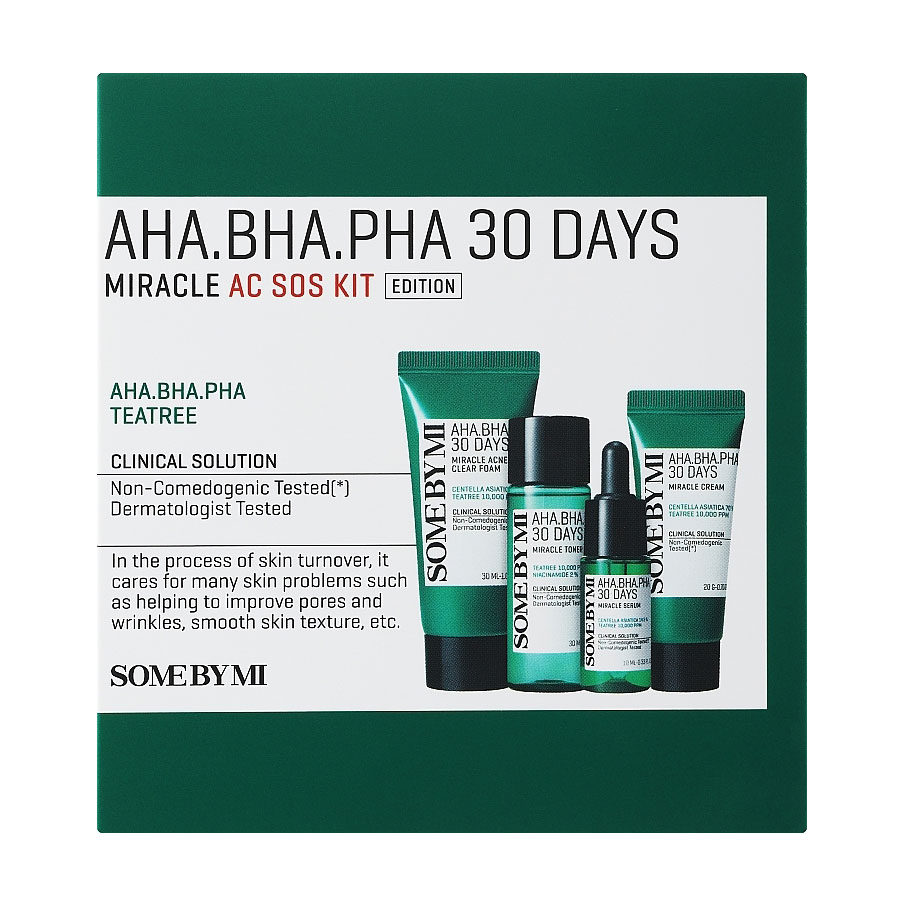 Набір для проблемної шкіри Some By Mi Aha-Bha-Pha 30 Days Miracle Ac Sos Kit (очищувальна пінка, 30 мл + тонер, 30 мл + сироватка, 10 мл + крем, 20 мл)