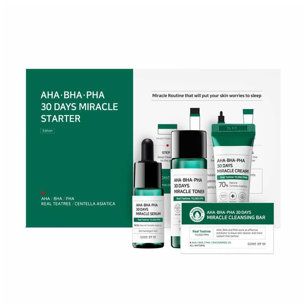 Набір Some By Mi Aha-Bha-Pha 30 Days Miracle Mini Set (мило для обличчя, 30 мл + тонер, 30 мл + сироватка, 10 мл + крем для обличчя, 20 г)